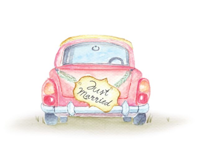 how to decorate the just married car