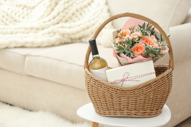 A perfect gift for newlyweds or any couple. (Housewarming gift too!) A cozy  morning gift basket idea.